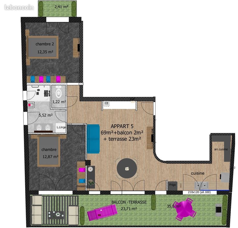 Appartement 3 pièces 69 m² · à Laval · 69 m² · 223 000 €