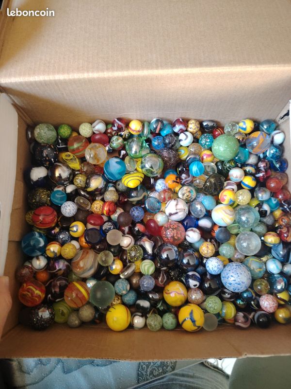 Gros Lot De Billes - Environ 1 Kilo, Mélange De Couleurs, Parfait Pour Jeux D'enfants