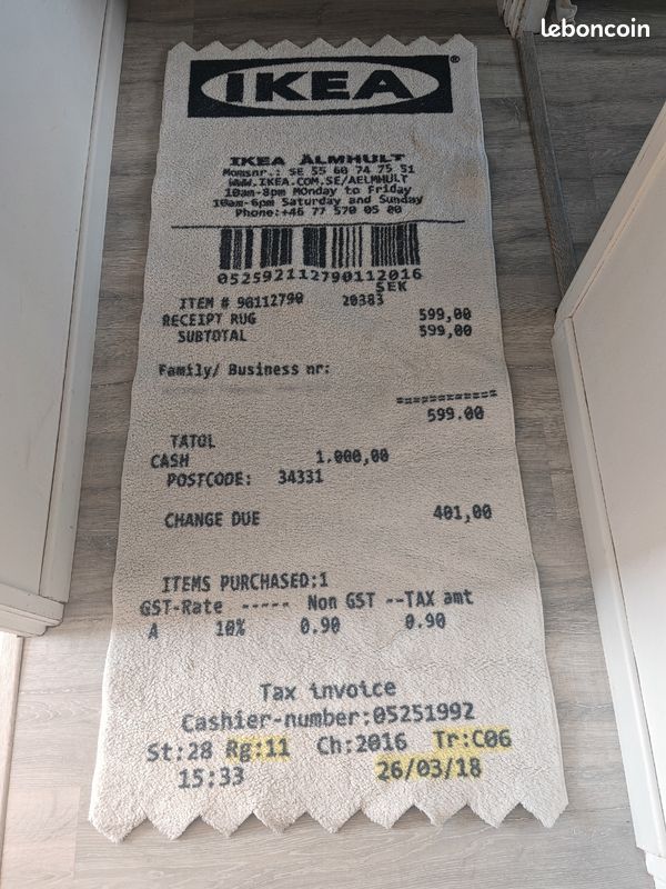 Ikea Receipt Virgil Abloh Ikea Price Receipt Rug Ikea Virgil Abloh