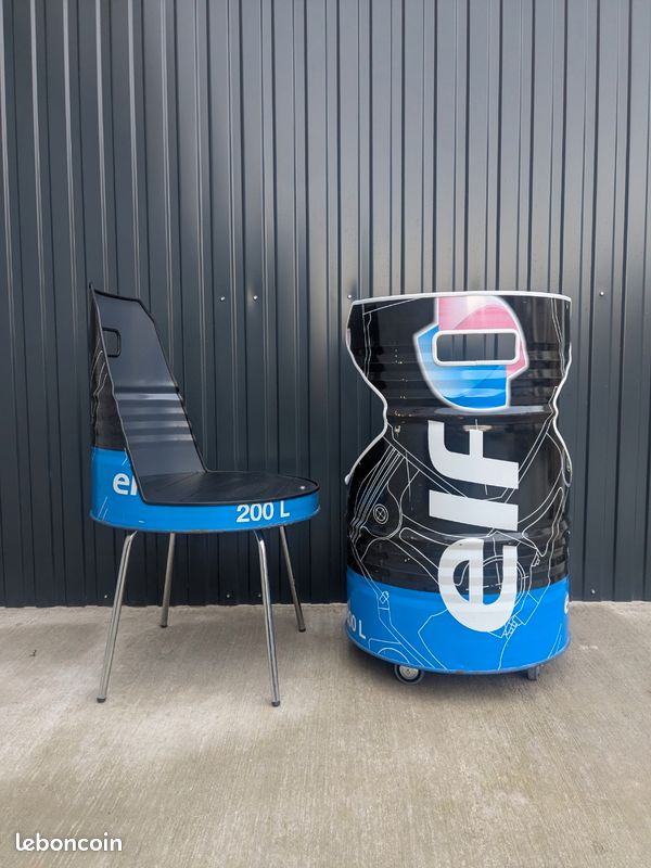 Ensemble Sièges + Table basse / Fut métal ELF compétition noir et bleu / Sport Mécanique (image 6)