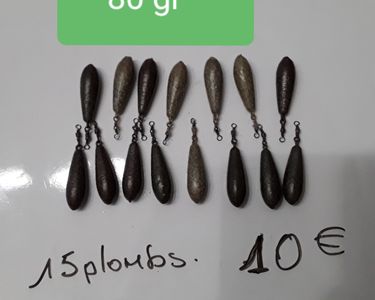 Lot de 15 plombs missile 90 gr pour peche à la carpe - Sport & Plein air