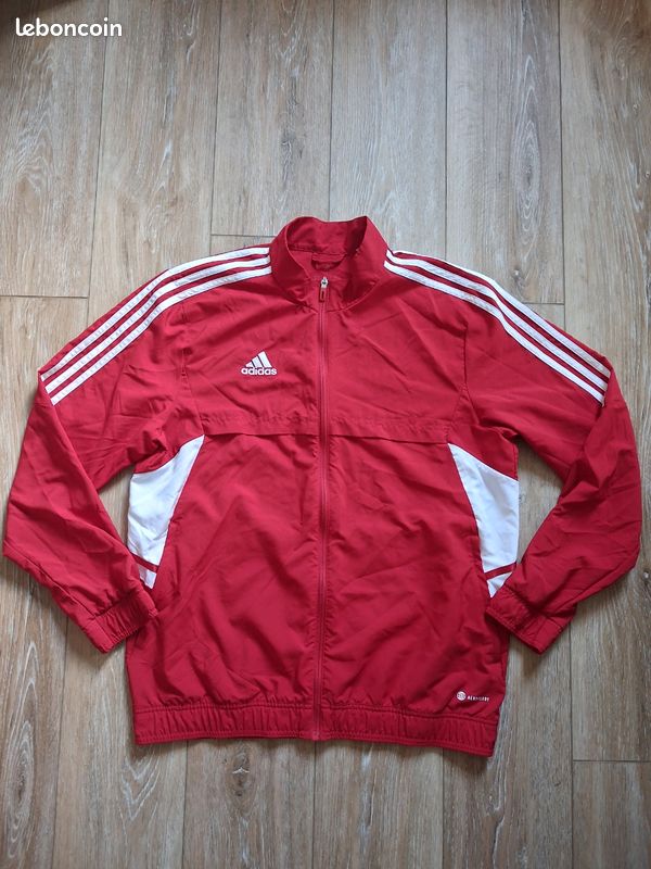 Veste de survêtement Adidas Aeroready Rouge & Blanc 2021 Streetwear Taille L (image 1)