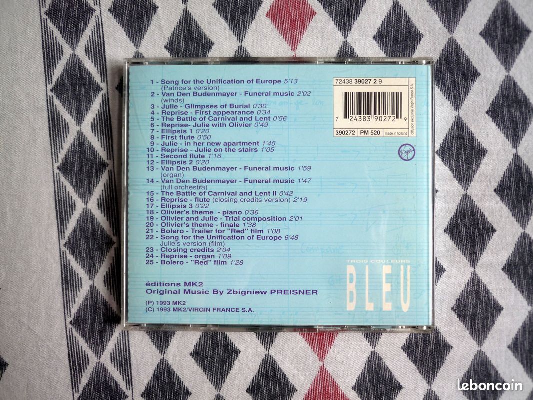 Bande originale du film trois couleurs bleu soundtrack BO cd (image 2)