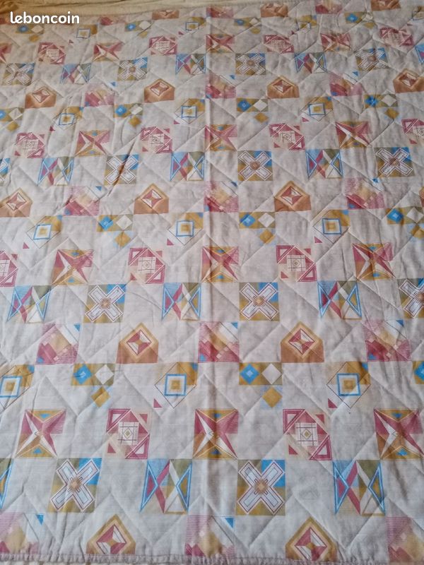 Plaid Vintage DAMART, imprimés géométriques, intérieur matelassé (image 4)