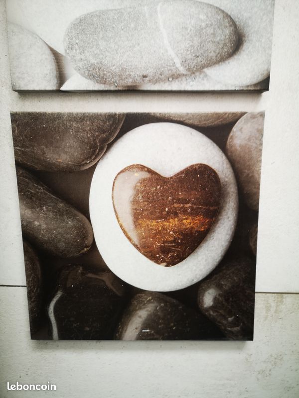 Triptyque tableaux "nature galets" (image 3)