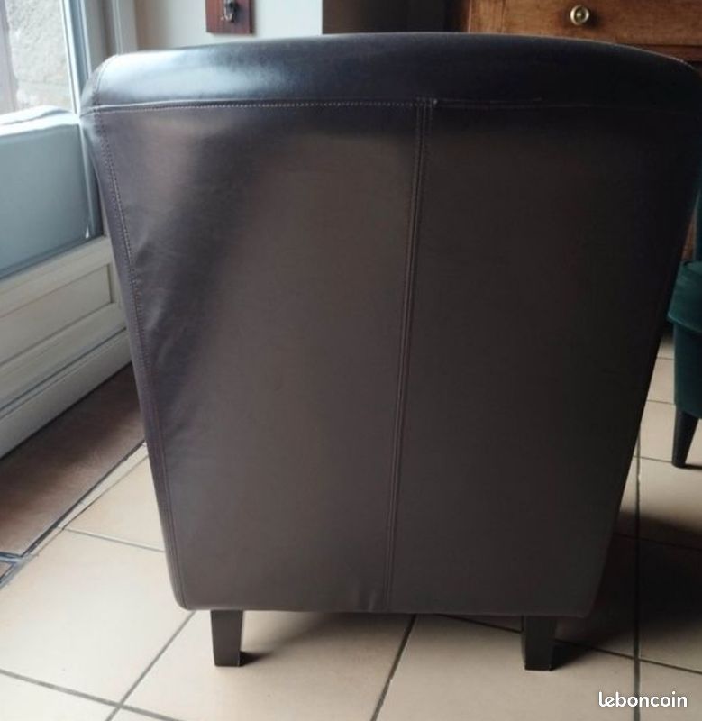 Fauteuil club + pouf (image 4)