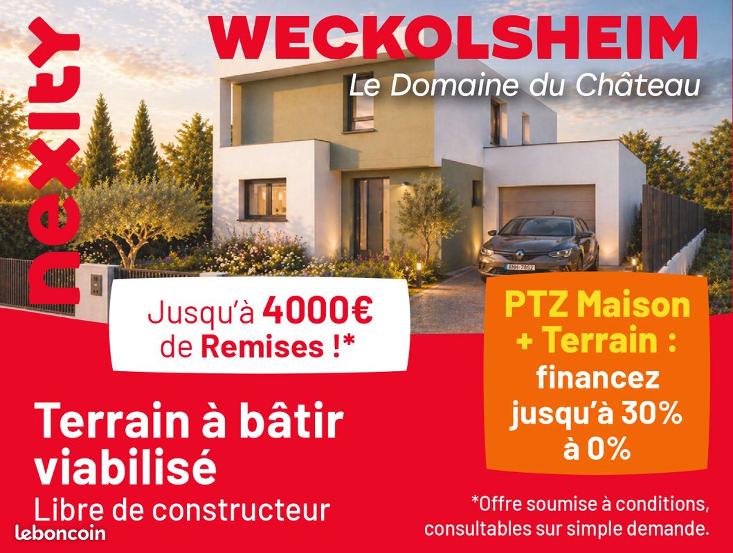 Nouveau terrain constructible à Weckolsheim, près de Colmar · 61 900 €