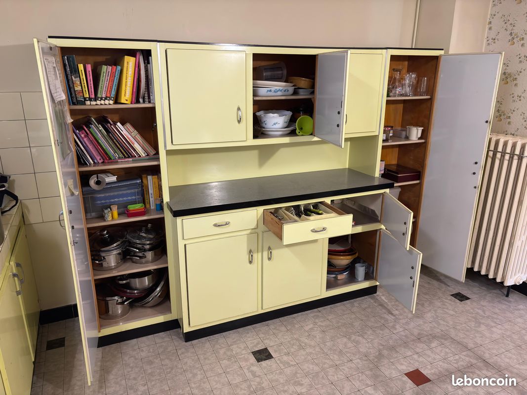 Vintage grand buffet formica jaune (image 2)
