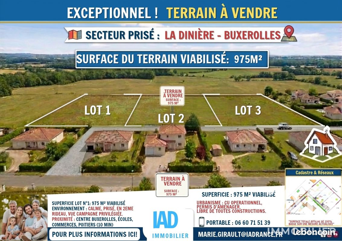 Terrain 975 m² · à Buxerolles · 975 m² · 170 000 €