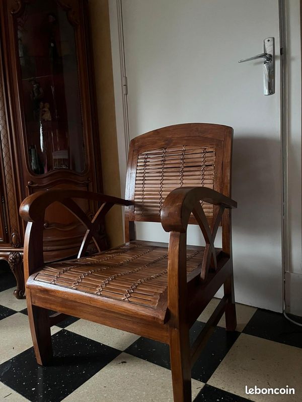 2 Fauteuils bois style indonésien (image 5)