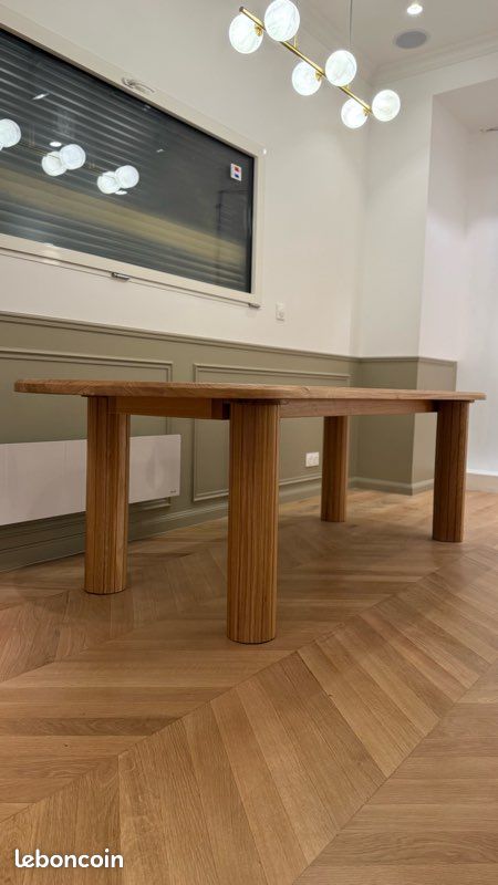 Table XAVIER en chêne massif pieds rond - 260 cm (image 5)
