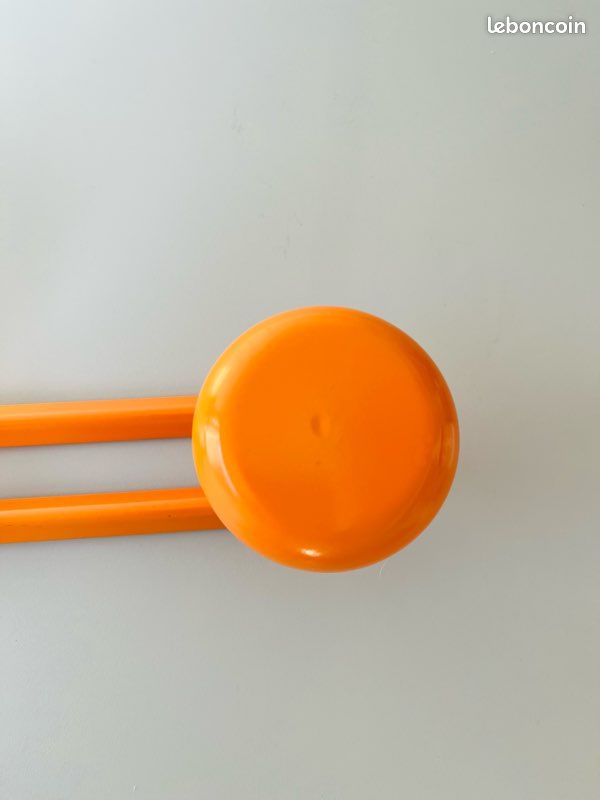 Porte Manteau 3 Patères Métal Orange Vintage Années 70 France (image 15)