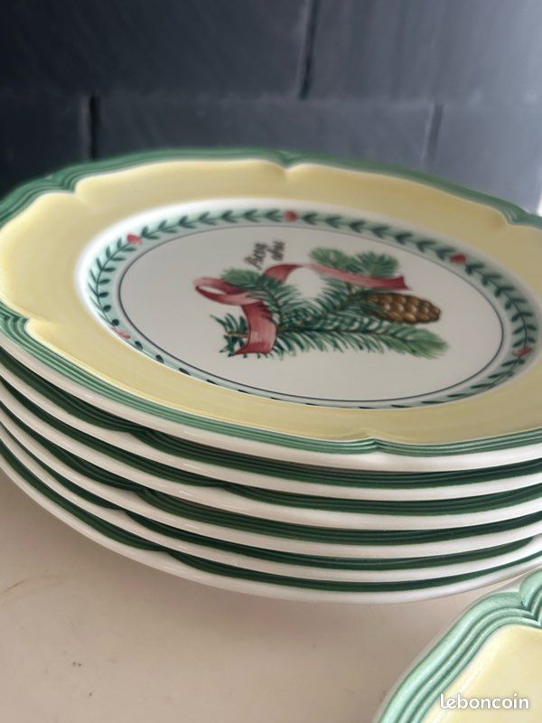 Lot 7 Assiettes Dessert Villeroy & Boch French Garden Christmas Picea Abies - État Neuf (image 4)