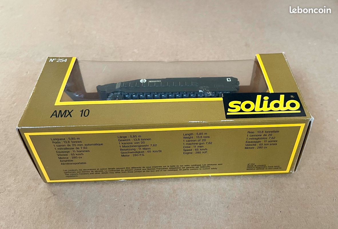 Solido AMX 10 – Miniature Métal 1/50e – Boîte Abîmée Mais Modèle Parfait
