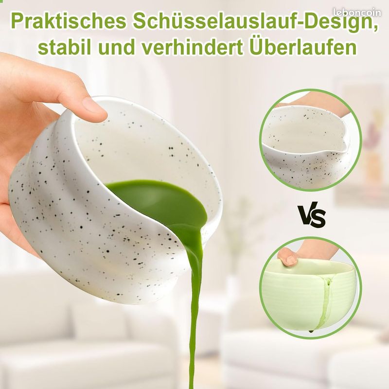 GBKDQQ Lot De 2 Balais à Matcha Avec Long Manche Et Cuillère - Kit Traditionnel