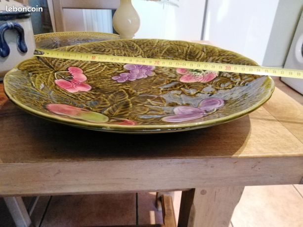 Jolie coupe plate barbotine vintage - Arts de la table