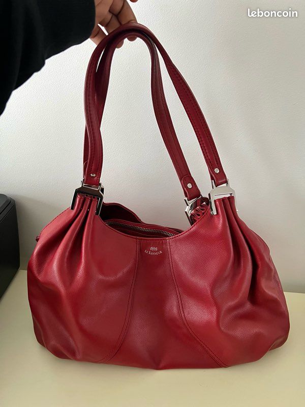 Sac à main en cuir rouge Le Tanneur Accessoires Bagagerie
