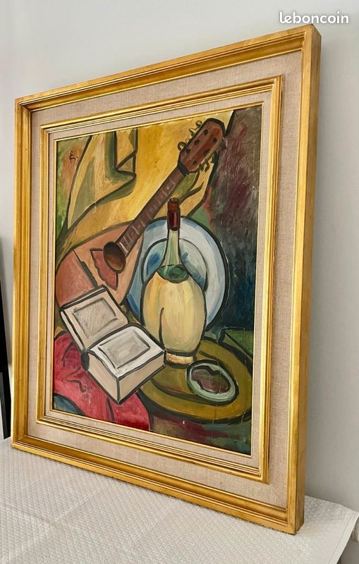 Grand Tableau peinture vintage signé (image 6)