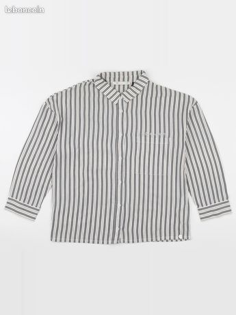Chemise sans manches blanche dentelle à nouer devant fille