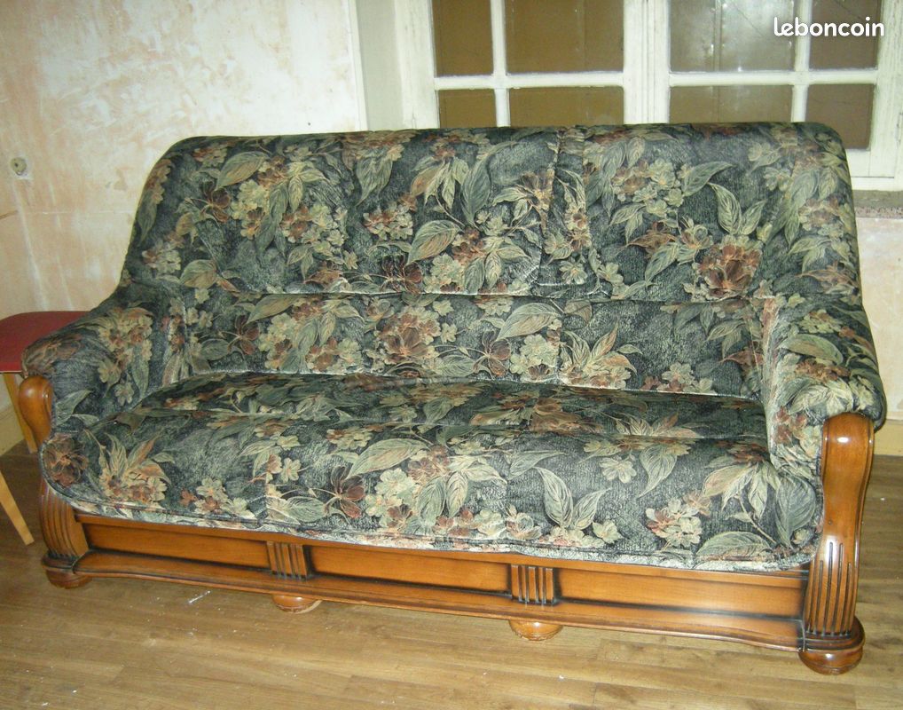 Salon en bois massif et velours (image 2)