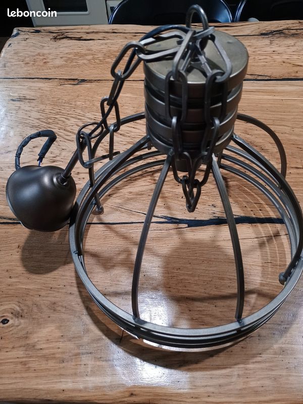 Abat-Jour De Plafond Vintage Industriel En Métal - 3 Voies - Jaune