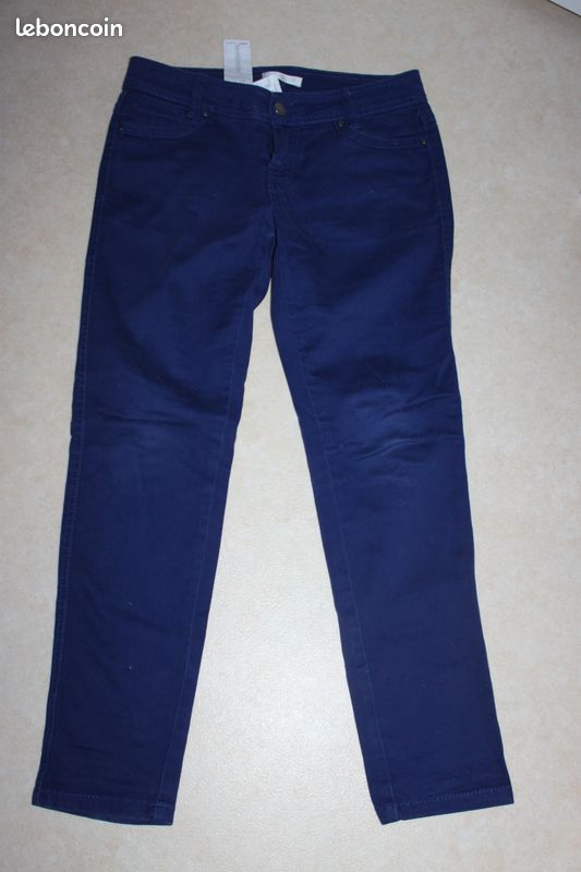 Pantalon femme Promod bleu 36 (ingrid) (image 1)