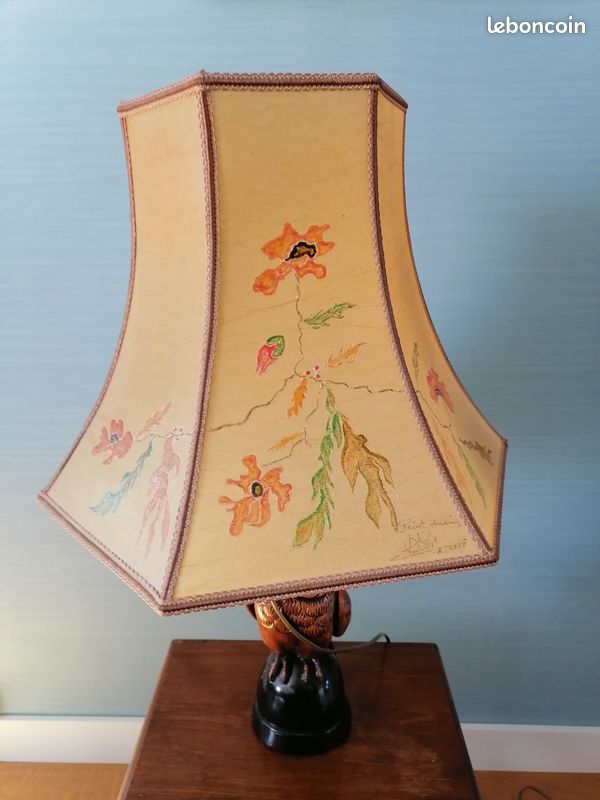 Lampe et abat jour ancien (image 1)