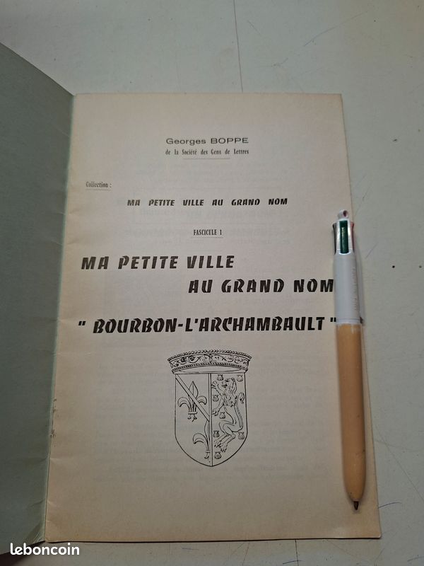 3946: Livre ancien Bourbon-l'Archambault - Georges Boppe - Fascicule 1 (image 2)