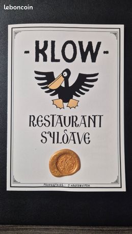 klow tintin Tintin - Menu Klow Restaurant Syldave + cachet de cire d'authentification  version dorée menu Fête Nationale syldave