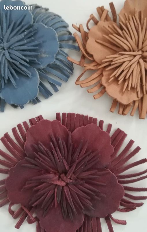 Fleurs en cuir, appliques (image 3)