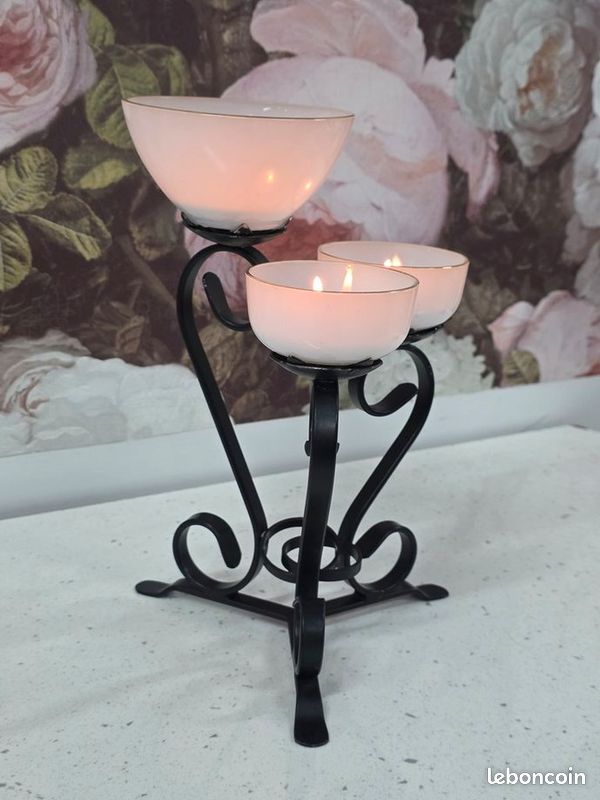 Bougeoir Forme Géométrique Décoration Artisanat en Métal à Mode de
