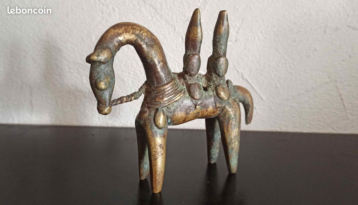 Statue Africaine Sao En Bronze - Cavalier - Art Primitif - Hauteur 8,5 Cm - Pièce Originale Vintage