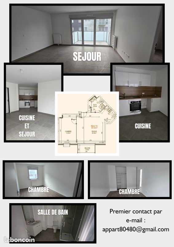 Appartement 2 pièces 46 m² · à Pont-de-Metz · 46 m² · 731 €/mois
