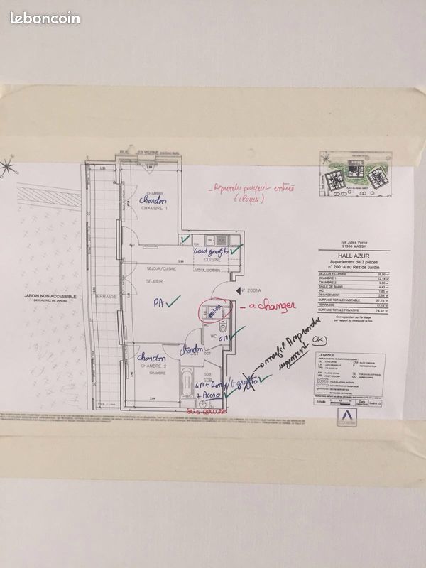 Appartement 3 pièces 58 m² · à Massy · 57,7 m² · 1 085 €/mois