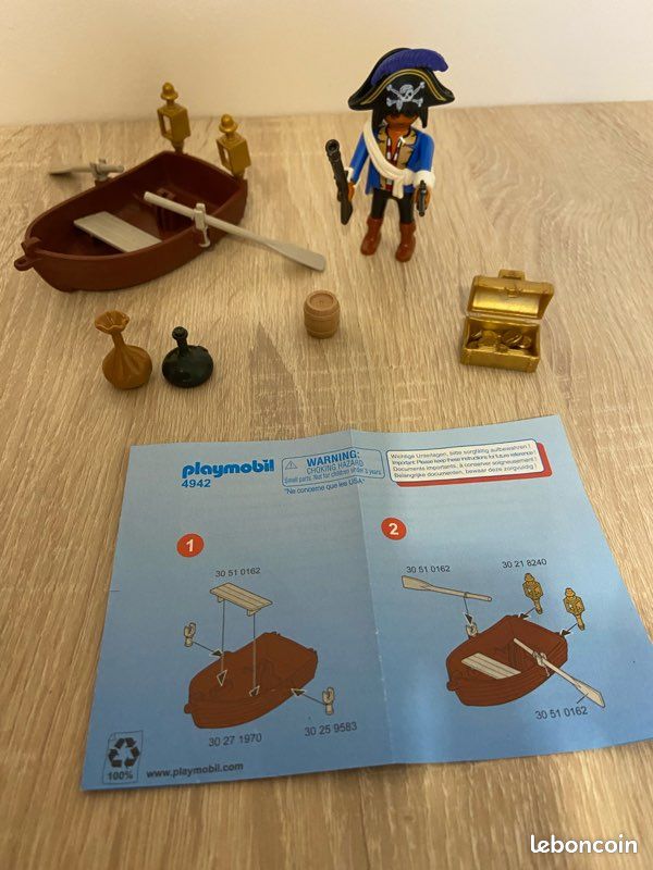 Playmobil 4942 pirate avec chaloupe bateau (image 1)