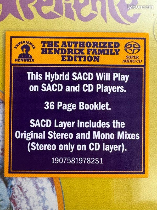 The Jimi Hendrix Experience - Are You Experienced?, SACD Rare, Neuf, 1967 Analogue Productions Hybrid Audiophile , Neuf, Sous Blister (image 2)