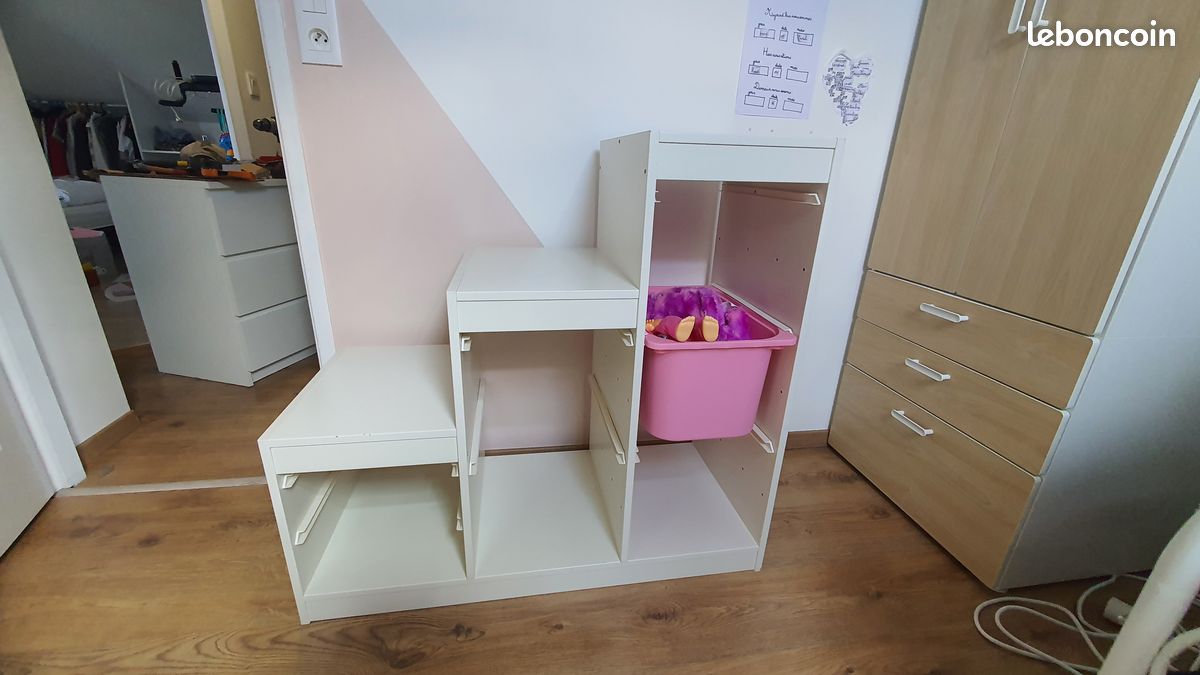 Ensemble meuble rangement et table à langer bureau IKEA (image 4)