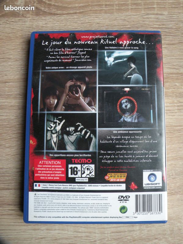 JEU VIDÉO SONY Playstation 2 PS2 Project Zero Complet FRA CIB PAL TECMO BE EUR 40,00 - FR