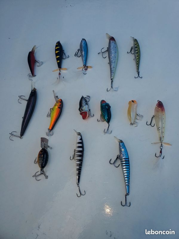 LOT LEURRES DE pêche vintage appâts toupie rebelle Bagley's Rapala EUR 41,04 - FR