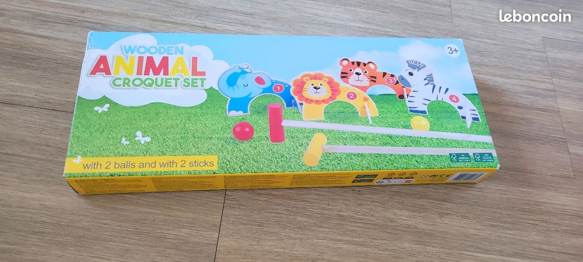 Toyvian Jeu De Croquet Pour Enfants Et Adultes - Animaux Jungle En Bois Coloré Pour Famille