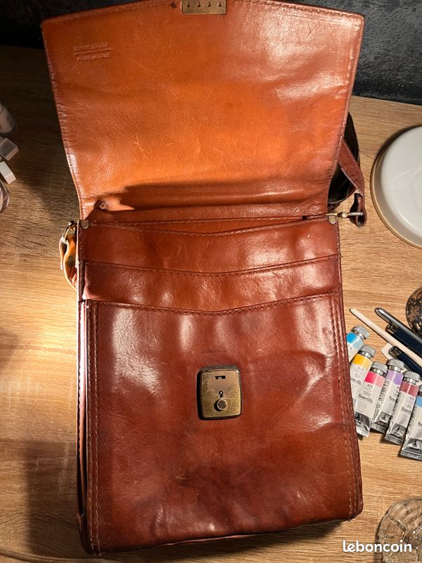 Sacoche vintage ADPEL Cuir véritable (image 2)