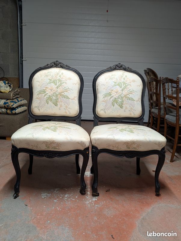 2 chaises Napoléon III style Louis XV refaites (image 4)