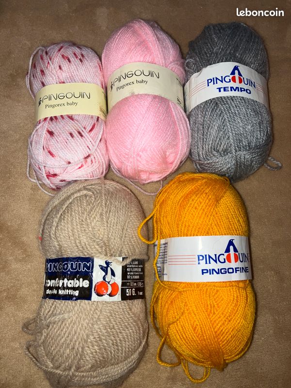 5 pelotes de laine Pingouin differentes (image 1)