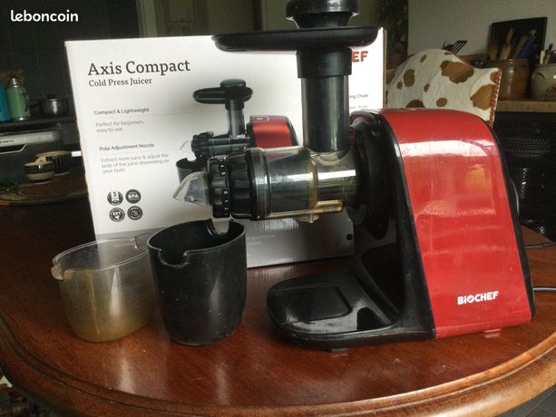 Extracteur De Jus BioChef Axis Compact - Presse à Froid 150W, Grande Ouverture 4.5cm, Garantie 3 Ans