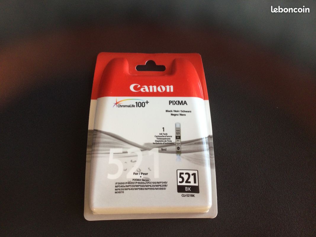 Cartouche encre imprimante Canon PIXMA noir 521 BK neuve (image 1)