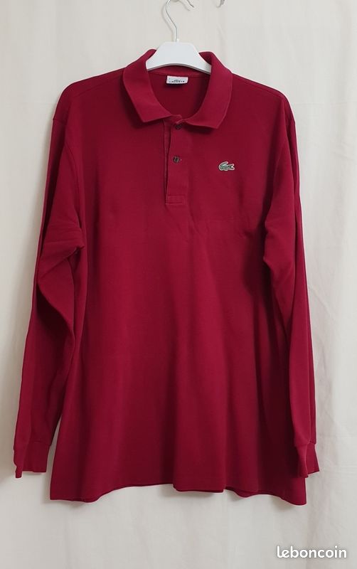 Polo Lacoste bordeaux Manches longues Vêtements