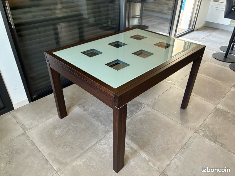 Table Fly bois wengé 90x120cm extensible (image 1)