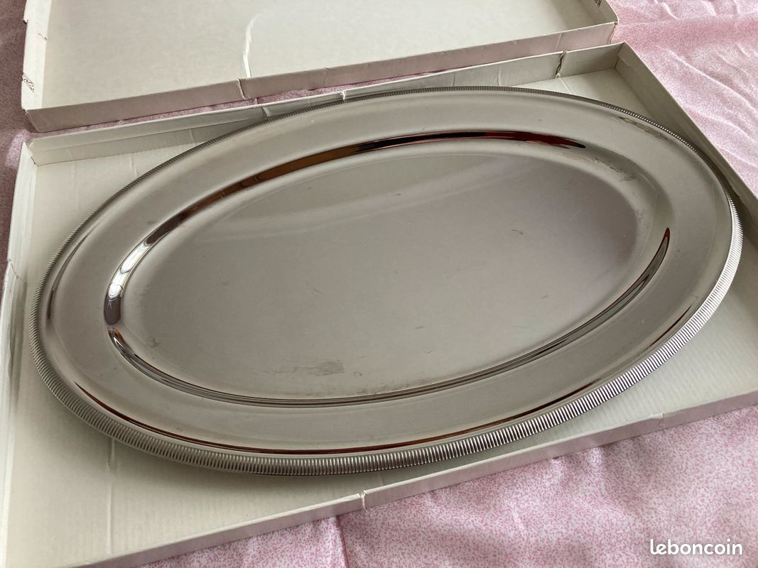 Grand Plat Ovale En Inox Letang & Rémy – Neuf Avec Défaut D'emballage