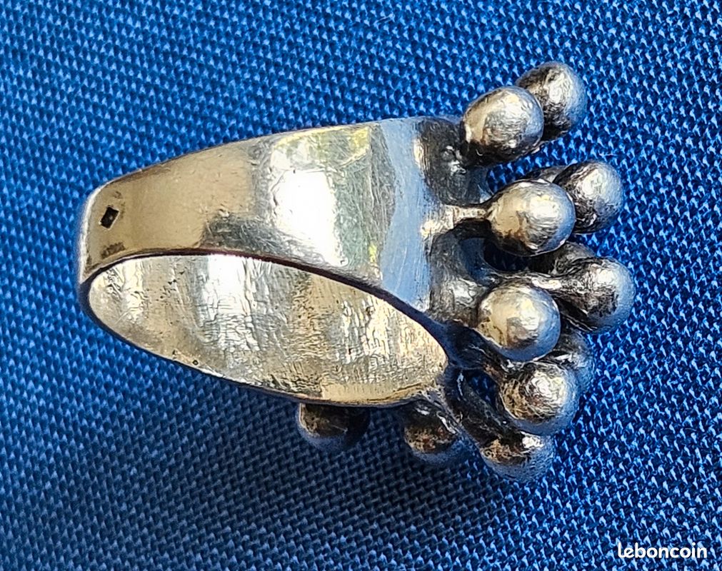 Bague Argent Massif 925 Toulhoat Modèle 'Accordéon' - Bijou Moderne Celte Bretagne, Très Bon état
