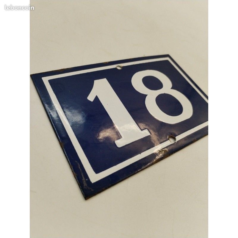 ANCIENNE PLAQUE EMAILLEE NUMERO DE MAISON N°75 (2) - déco loft EUR 23